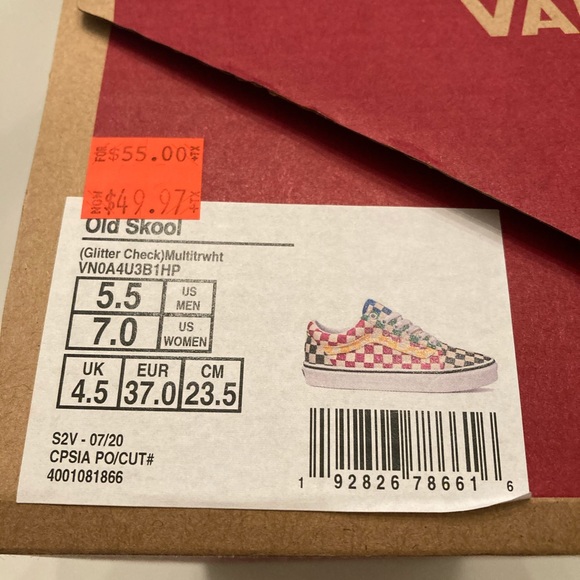 Old Skool Glitter Check Vans - Picture 4 of 4